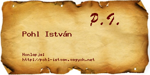 Pohl István névjegykártya